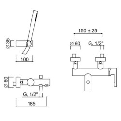 Praustuvo maišytuvas Giulini Ego 5701, matinis nikelis