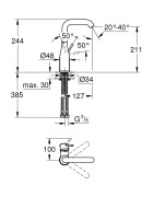 Praustuvo maišytuvas Grohe Essence, chromuotas