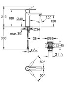 Praustuvo maišytuvas Grohe Lineare, chromuotas