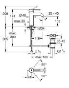 Praustuvo maišytuvas Grohe Essence S, "brushed hard graphite"
