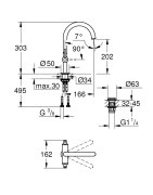 Praustuvo maišytuvas Grohe Atrio, chromuotas