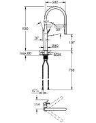 Plautuvės maišytuvas Grohe Essence, su ištraukiama žarna