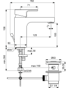Praustuvo maišytuvas Ideal Standard Edge, chromuotas