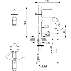 Praustuvo maišytuvas Ideal Standard Joy, chromuotas