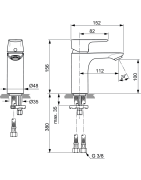 Praustuvo maišytuvas Ideal Standard Connect Air, silver storm