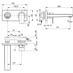 Praustuvo maišytuvas Ideal Standard Edge, chromuotas