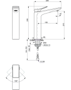 Praustuvo maišytuvas Ideal Standard Conca, poliruotas auksas
