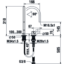 Praustuvo maišytuvas Kartell by Laufen, 2 dalių, chromuotas