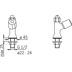 Čiaupas geriamam vandeniui Oras 101026AC, chromuotas