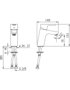 Praustuvo maišytuvas Oras Aquita 2911F, chromuotas