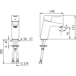 Praustuvo maišytuvas Oras Aquita 2911F, chromuotas