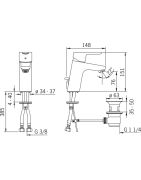 Praustuvo maišytuvas Oras Aquita 2901F, chromuotas