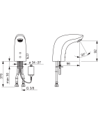 Praustuvo maišytuvas Oras Electra 6150F, bekontaktis, 6V