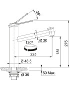 Plautuvės maišytuvas Franke Tango Neo, su ištraukiama žarna