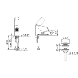 Bidė maišytuvas Oras 8618F, su šarnyriniu aeratoriumi