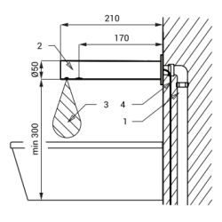 Praustuvo maišytuvas Sanela SLU43B, iš sienos
