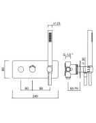 Dušo maišytuvas Giulini Ego 8278, matinės juodos spalvos