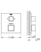 Dekoratyinė dalis maišytuvui Grohe Grohtherm Cube