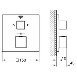 Dekoratyinė dalis maišytuvui Grohe Grohtherm Cube