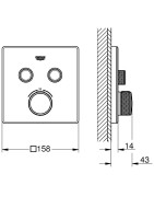 Dekoratyvinė dalis maišytuvui Grohe Grohtherm SmartControl