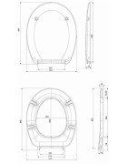 Unitazo sėdynė su dangčiu Kolo Idol, su metaliniais vyriais