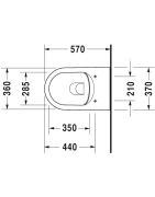 Pakabinamas unitazas Duravit Me By Starck Rimless, 4.5 l