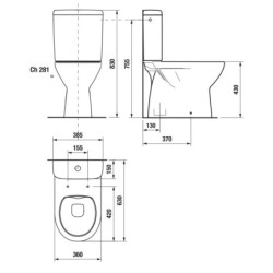 Pastatomas unitazas Jika Lyra Plus Rimless, 4.5/3 l
