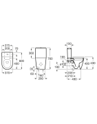 Pastatomas unitazas Roca Inspira, universaliu nuotaku, su bakeli