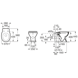 Pastatomas unitazas Roca Carmen, universaliu nuotaku