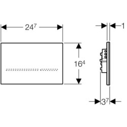 Elektroninis nuleidėjas Geberit Sigma80, veidrodinis stiklas