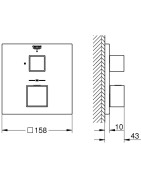 Dekoratyinė dalis maišytuvui Grohe Grohtherm Cube, chromuota