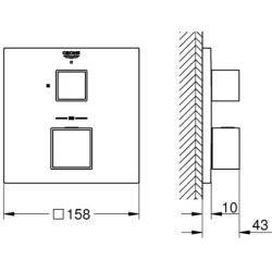 Dekoratyinė dalis maišytuvui Grohe Grohtherm Cube, chromuota