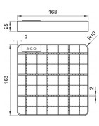 Grotelės Aco Trapo, blizgios, 200x200 mm