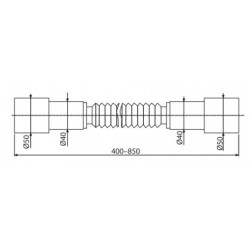Lankstus vamzdis praustuvo prijungimui Alca Plast A72, 50/50