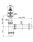 Sifonas praustuvui Alca Plast A41C, plastikinis