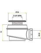 Dušo sifonas Alca Plast A46C, 60 mm