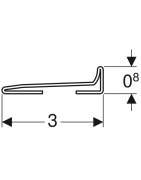 Kolektoriaus profilis Geberit, dušo sieniniam latakui