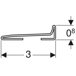 Kolektoriaus profilis Geberit, dušo sieniniam latakui