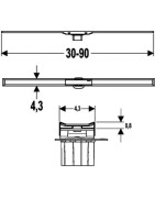 Dušo latako grotelės Geberit Cleanline20, 30 - 90 cm