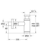 Praustuvo sifonas Grohe 28912DC0, nerūdijančio plieno spalvos