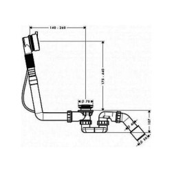 Dušo sifonas Kaldewei Asymmetric Duo, su emaliuotais dangteliais