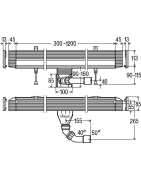 Dušo latakas Viega Advantix Vario, 300-1200 mm, su grotelėmis