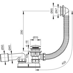 Dušo padėklo sifonas Ravak Sabina 50