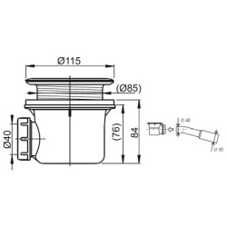 Dušo padėklo sifonas Ravak Basic 90