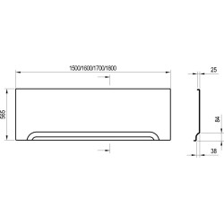 Priekinė apdailos plokštė Ravak U 150 cm, balta