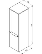 Spintelė Ravak SB Classic 350, aukšta, baltos spalvos, kairė