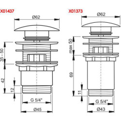 Praustuvo sifono galvutė Ravak ClickClack, chromuota