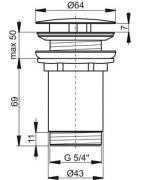 Praustuvo sifono galvutė Ravak, chromuota