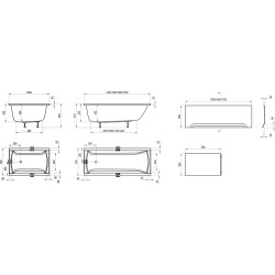 Vonia Ravak Classic 120x70 cm, balta