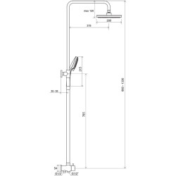 Sukamas dušo stovas Ravak DS 090.00, su dušo komplektu